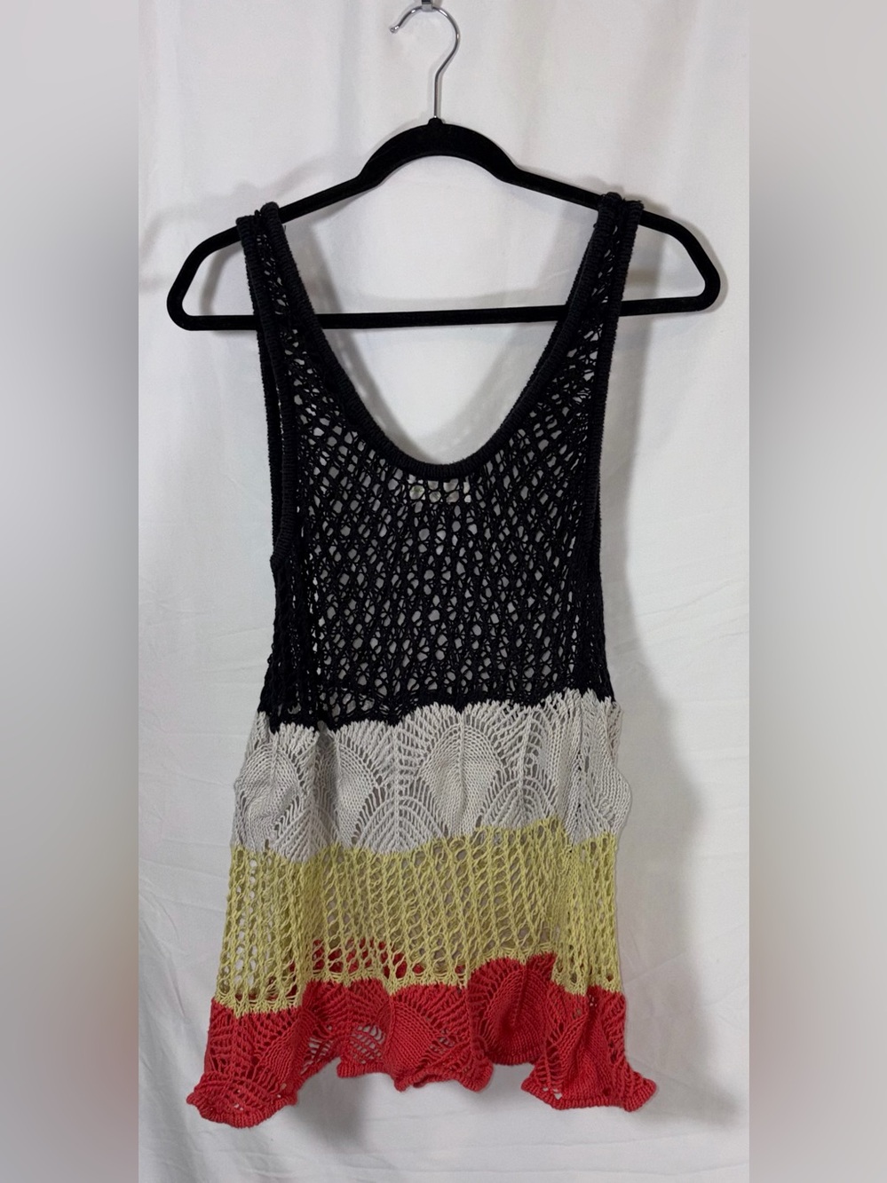 Staring at Stars (Urban Outfitters) Crochet Colorblock Tank, Ruffle Hem